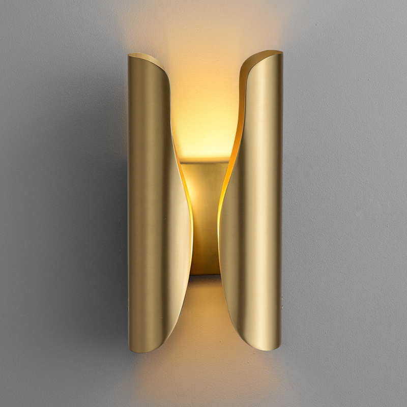 Wholesale Custom Indoor Decoration Bedroom Bathroom Bedside Wall Lighting Modern Brass Wall Lamp