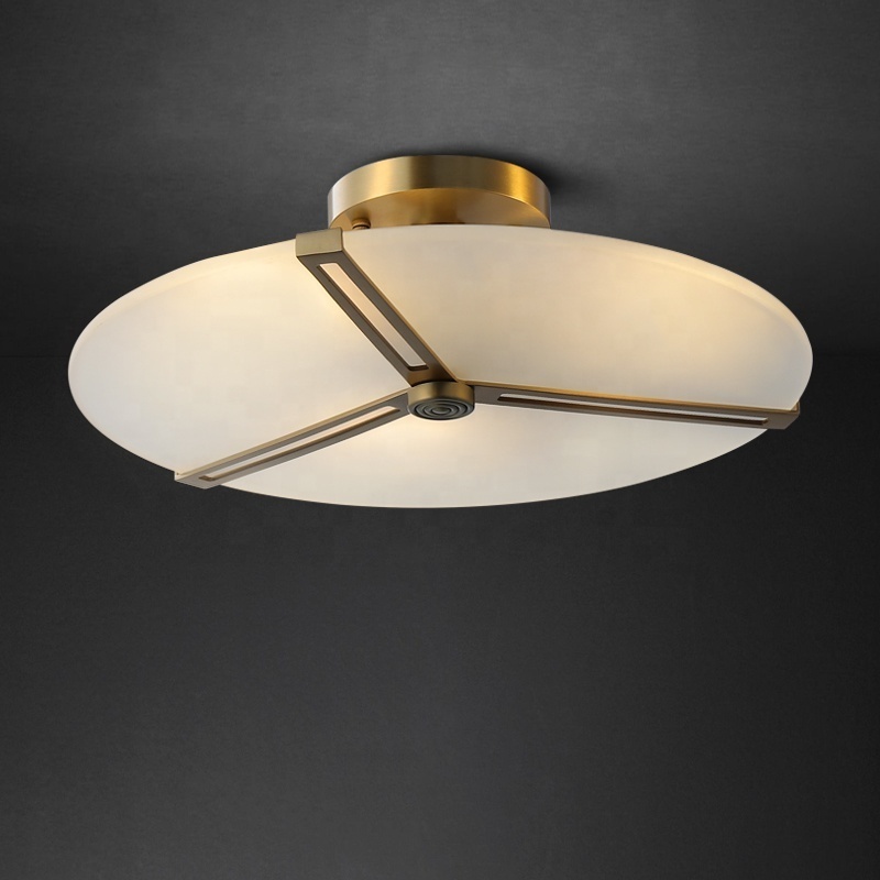 Postmodern contracted brass Flush Mounted Lamp Living room Bedroom Coffee Shop Nordic Ceiling Lights Lamp