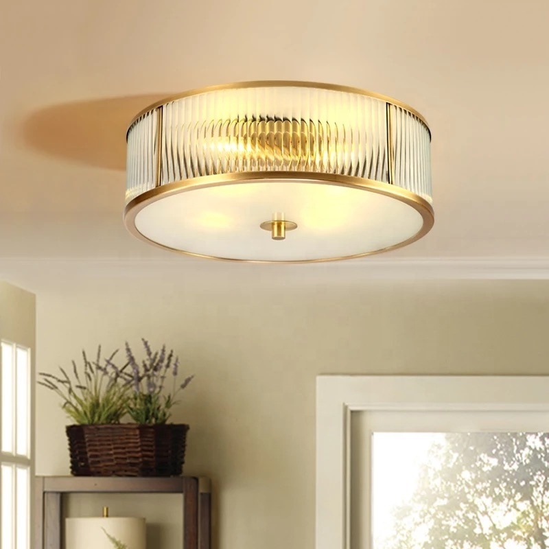 American style brass absorb dome light study room bedroom corridor contracted to ceiling light