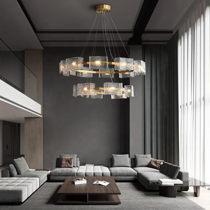 Factory Luxury Hanging Pendant Lamp Dining Room Home Decor Lights led hotel Modern Glass chandeliers bedrooms