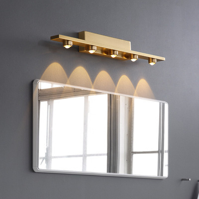 Light Luxury Solid Brass Bathroom Wall Lamps Vanity Mirror Lights Lighting For Hotel Home