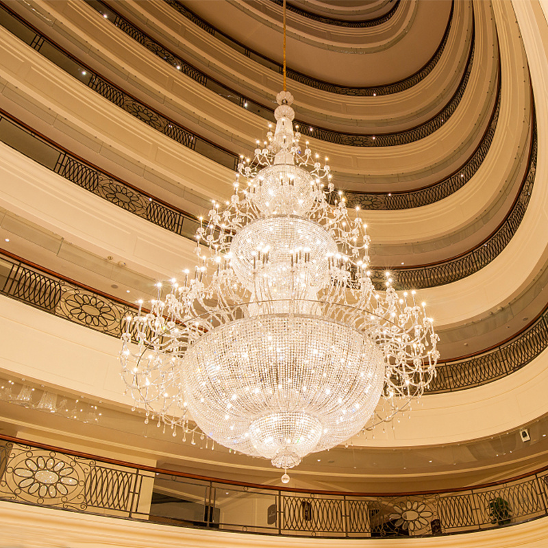 Lighting Factory Custom Hotel Project Luxury Hotel Lobby Large Crystal Chandelier For The Banquet Hall