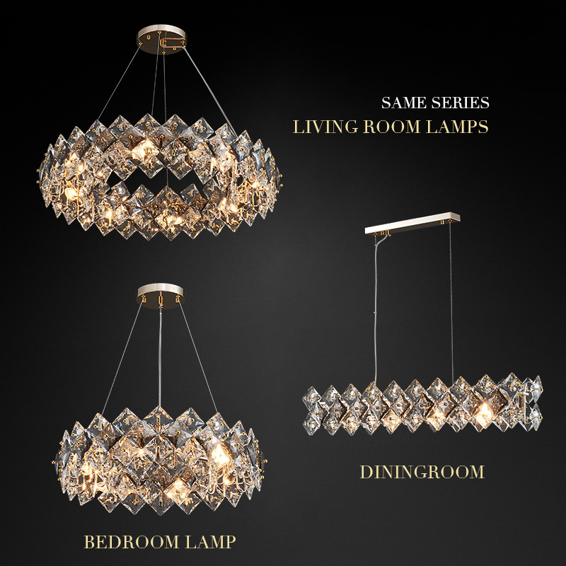 Wholesale Customized Chandelier Modern Style Indoor Bronze Hotel  Gold Luxury Led Lamps K9 Crystal Chandeliers & Pendant Lights