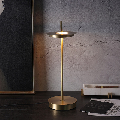 Postmodern Light Luxury Ambient Table Light  Living Room Bedside Bedroom Study Room All Copper Table Led Lamp