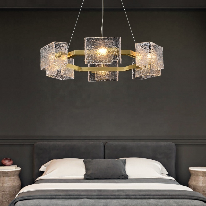 Factory Luxury Hanging Pendant Lamp Dining Room Home Decor Lights led hotel Modern Glass chandeliers bedrooms