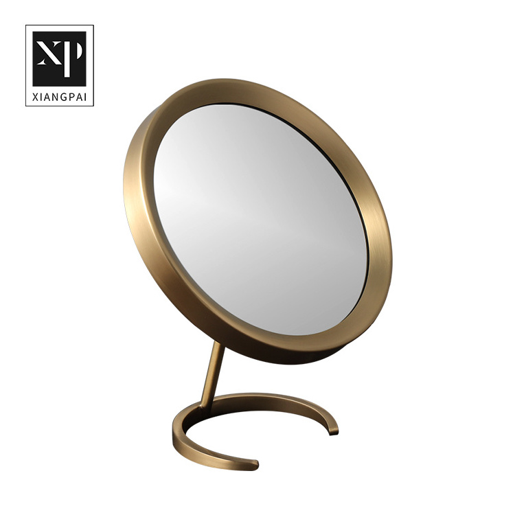 Most popular best supplier brass bedroom furniture makeup with shelf double sided mirror