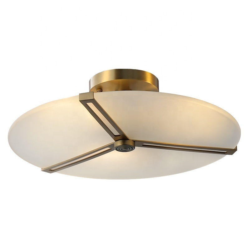 Postmodern contracted brass Flush Mounted Lamp Living room Bedroom Coffee Shop Nordic Ceiling Lights Lamp