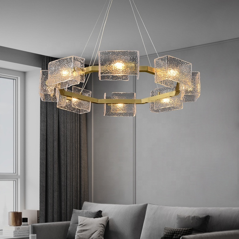 Factory Luxury Hanging Pendant Lamp Dining Room Home Decor Lights led hotel Modern Glass chandeliers bedrooms