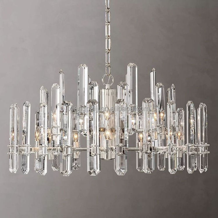 Zhongshan Light Luxury Factory High Quality Restoration Gold Chain Crystal Chandelier For Living Room