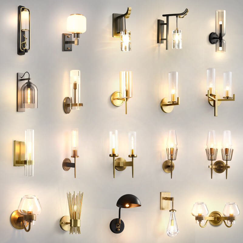 Brass Copper Wall Sconces Lights Lamps Corridor Room Decor Wall Lights Crystal Blow Glass Factory Custom Various Hotel Luxury