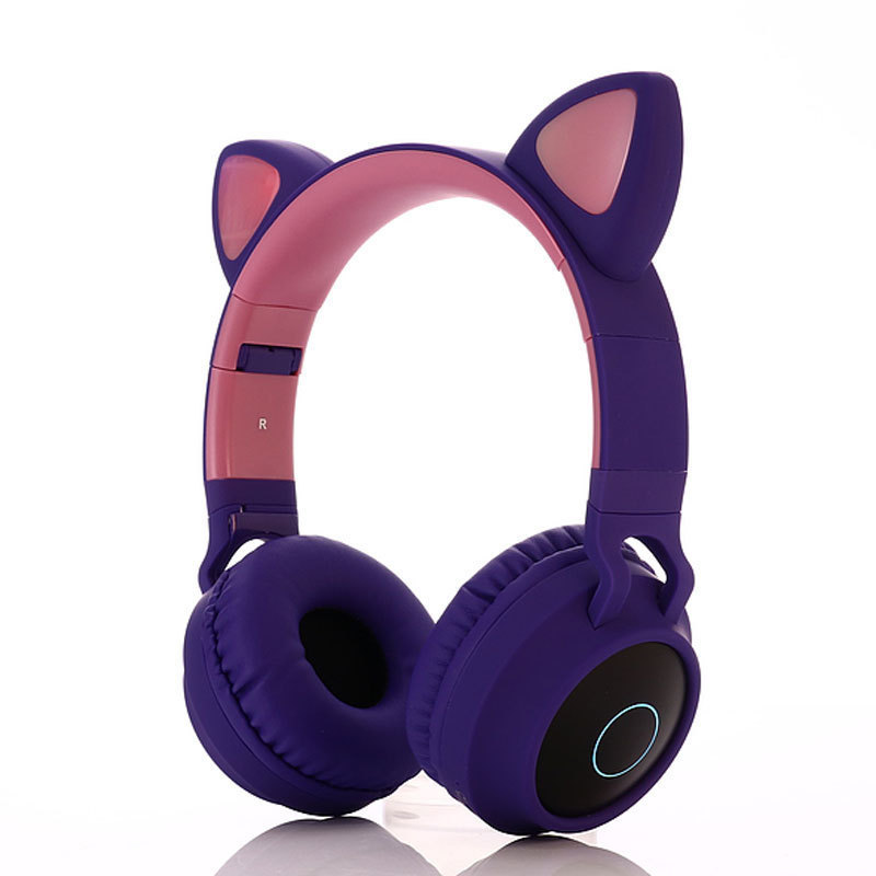 Luminous Cat Ears Over-the-Ear Wireless Headphones Over-the-Ear Bass Gaming Wireless Headphones