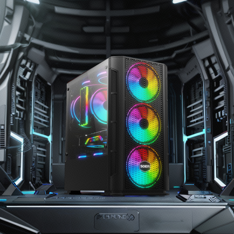 pc 2023 Wholesales New Designed Custom Micro ATX Tempered Glass RGB PC Hulle Gaming Computer PC Case