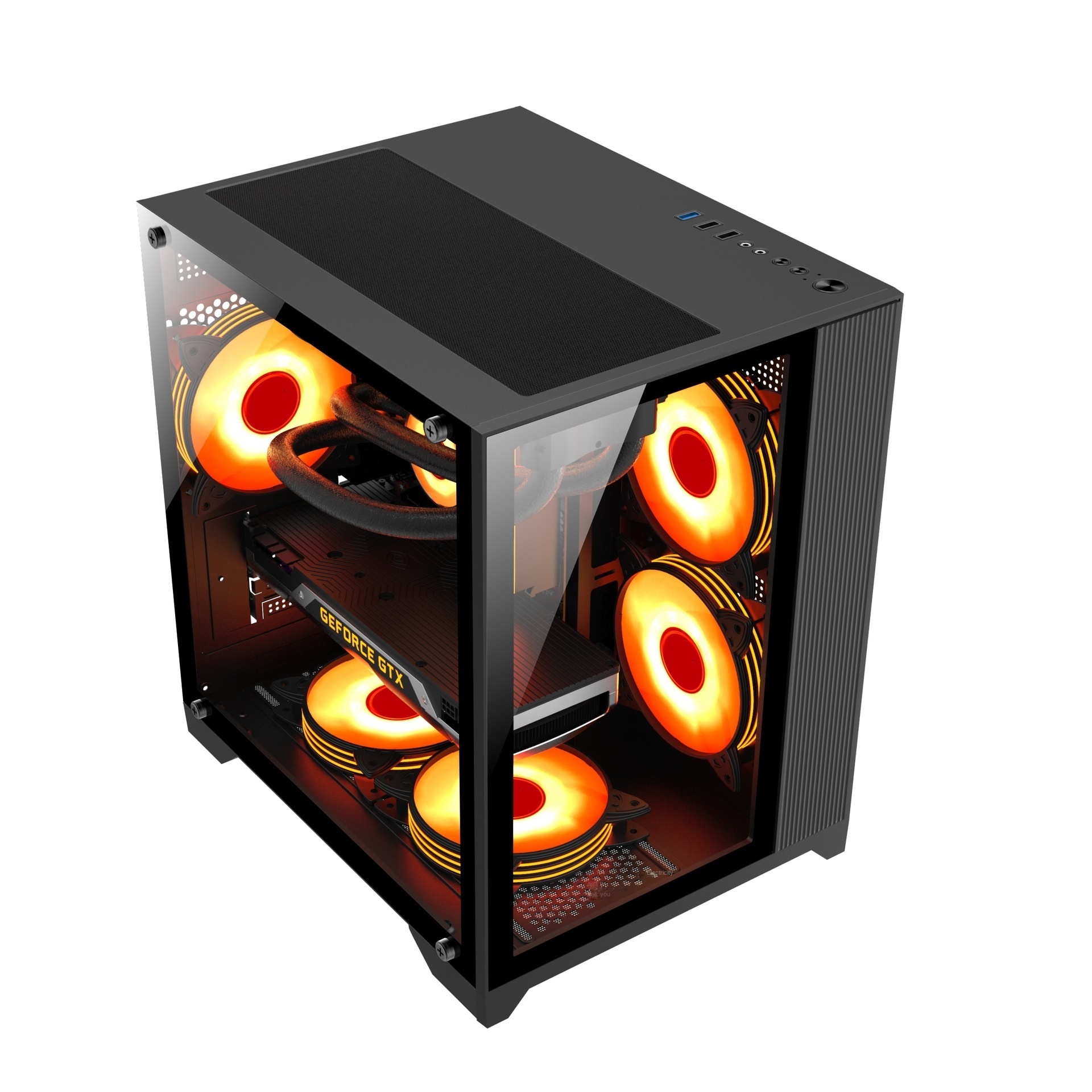 X312-2 Factory PC Case Cpu Cabinet Casing Desktop Integrated Display Chassis ATX Computer Cases &Towers Gaming Case