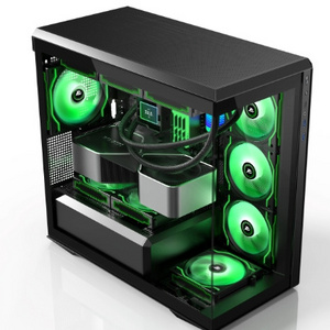 2023 latest design Oem Dual Tempered Glass Desktop Computer Case Pc Gaming Casing Gamer MAtx Case