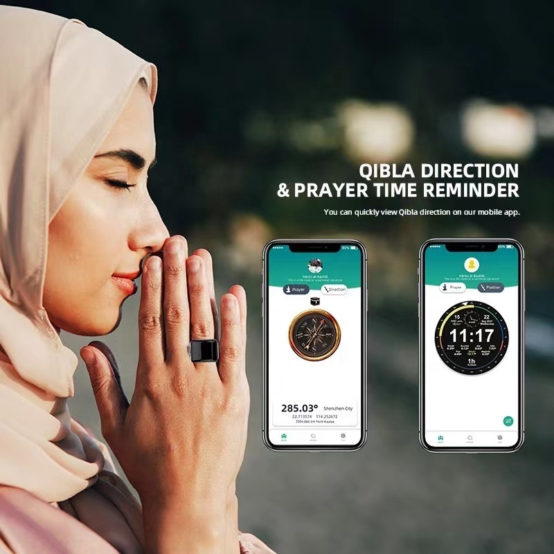 Smart Zinc Alloy Muslim Islamic Electronic Zikir Counter Digital Azan Alarm Clock Tasbeeh Tasbih Zikr Ring RechargeablePray Ring