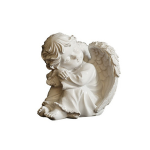 Vintage Sleeping Cherub Statue Mini Angel Figurine for Fairy Garden Decor Garden Decoration Indoor Outdoor Home XR Religious