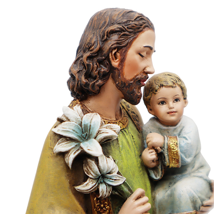 Professional OEM high quality resinreligious statues st joseph joseph child jesus catholic statue 3d custom