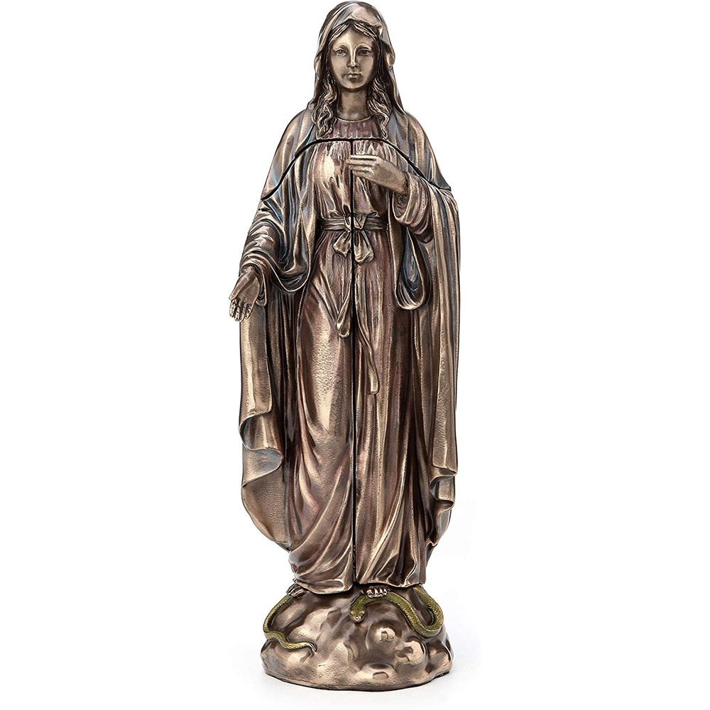 Factory Wholesale Bronze Color resin virgin mary statue 3d religious craft wholesale lady figurines religious statues