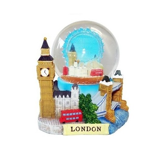 3D Small De Luxe Collage Snow Globe Detailing London Landmarks Big Ben Tower Bridge water ball snowball London Souvenirs