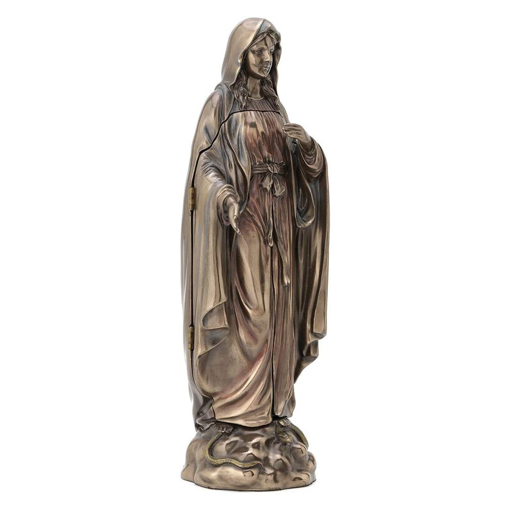 Factory Wholesale Bronze Color resin virgin mary statue 3d religious craft wholesale lady figurines religious statues