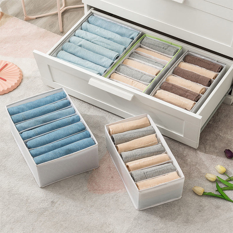 Clothes Storage Box Separation Bag Jeans split Box Wardrobe Clothes Organizer Closet Drawer Divider Storage