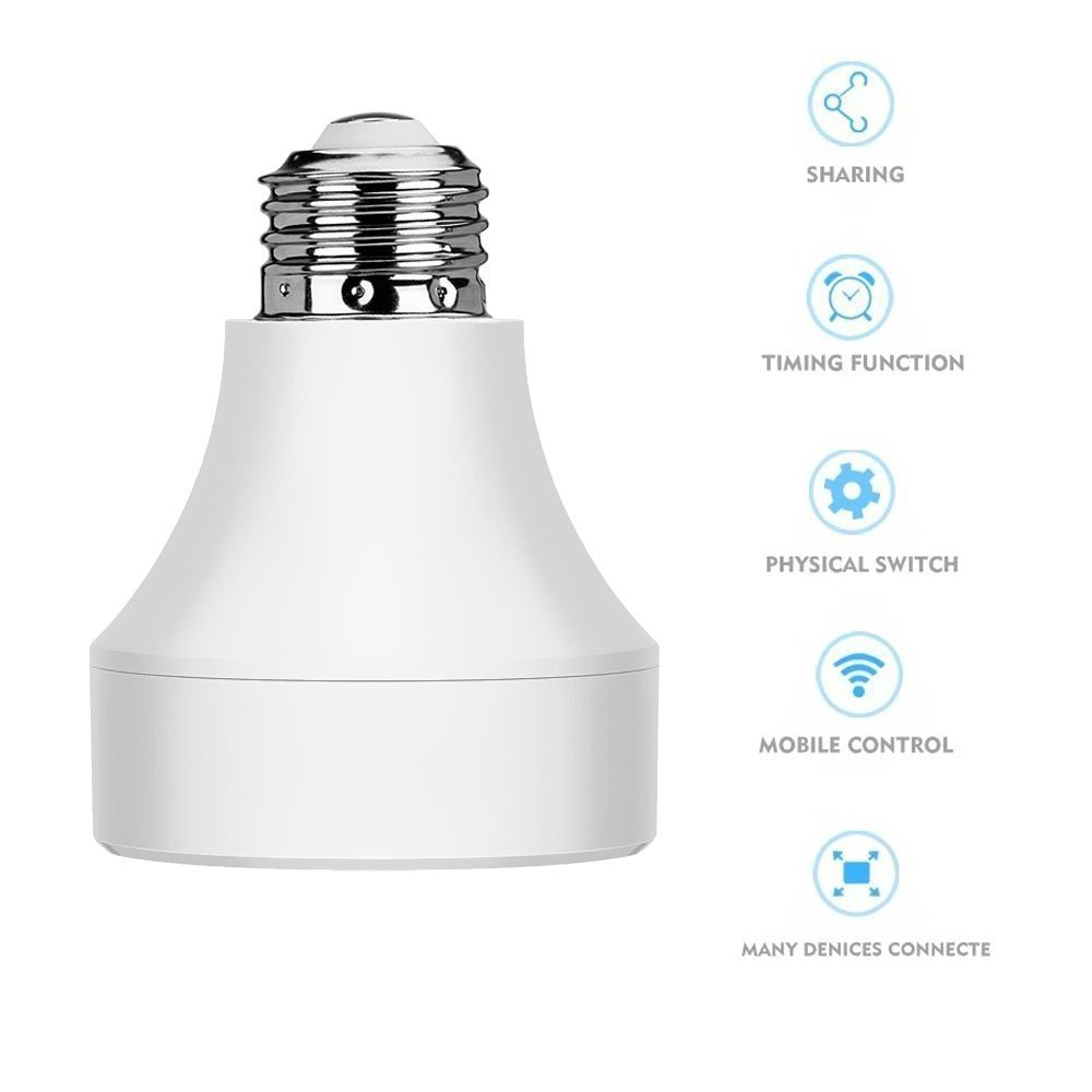 bulb socket wifi E26 E27 bulb adaptor wireless wholesale amazon best selling wifi smart home timer bulb holder Tuya solution ETL