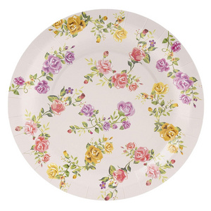 Flower  Luxurious  Biodegradable Disposable Food Grade Paper Plate for Tea Party