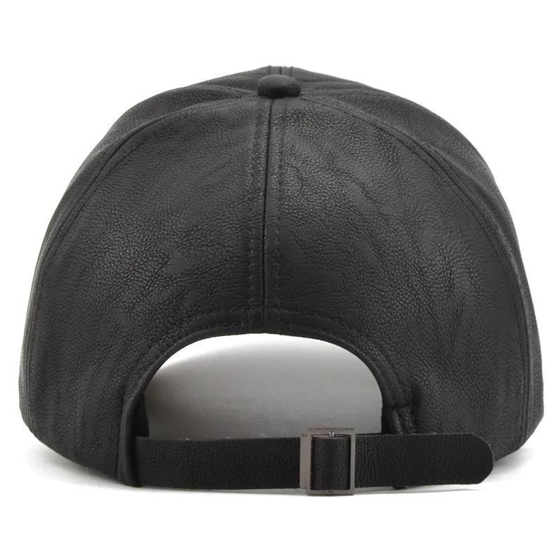 Wholesale Unique New Design Plain Black Leather Baseball Cap and Hats with Zipper Pocket