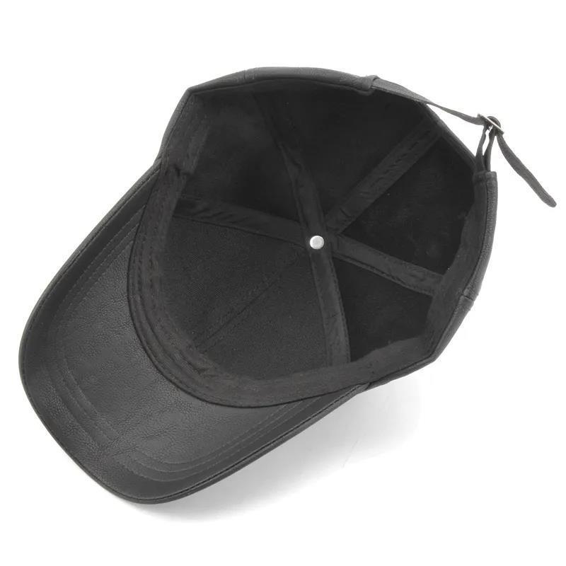 Wholesale Unique New Design Plain Black Leather Baseball Cap and Hats with Zipper Pocket