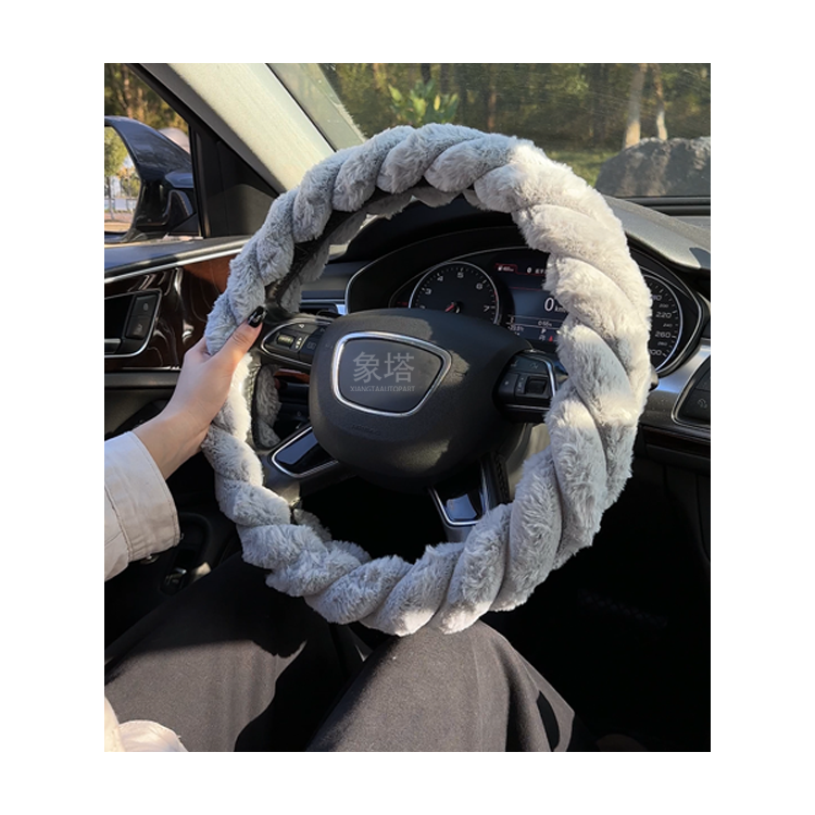 Xiangta High Quality Universal Plinth Car Steering Wheel Winter fur Cover Set Car Accessories Steering Wheel Covers