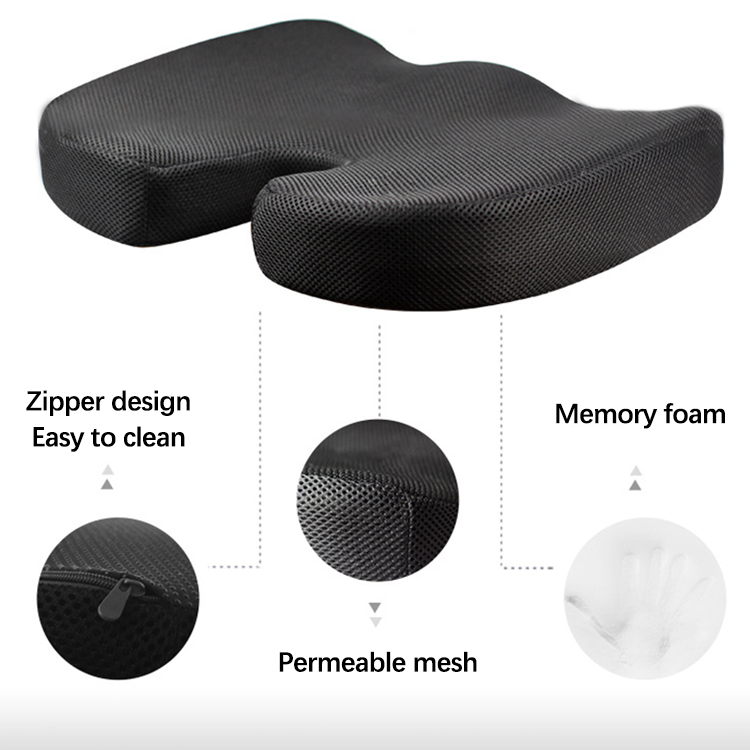 Xiangta Chair Seat Cushion Coccyx Orthopedic Comfort Memory Foam Car Seat Bus Driver Cushion for Back Hip and Tailbone Pain