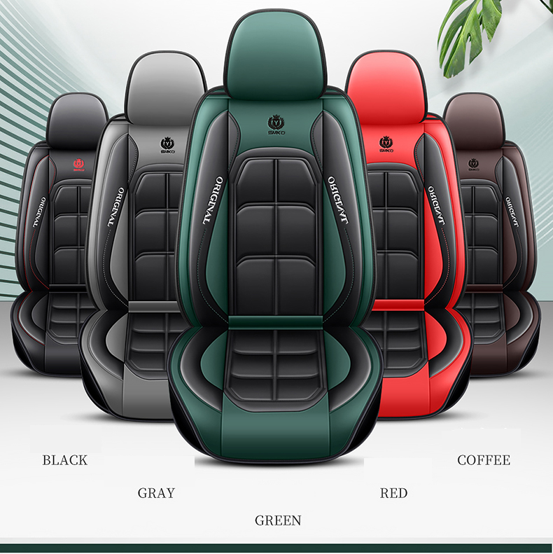 PVC Leather Car Seat Covers Full Set Seat Covers Sports Cushion Cover for Cars of 5 Seats Universal