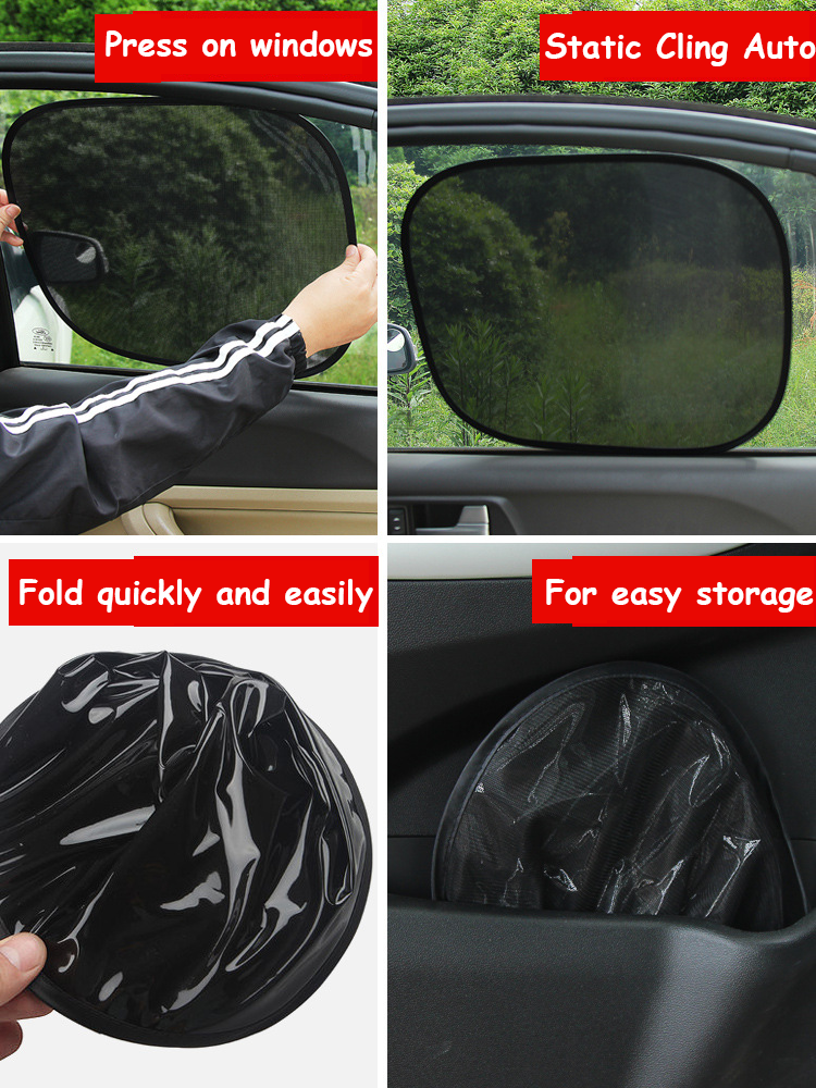 2022 Easy Storage Car Sunshades Breathable Mesh PVC Static Cling Car Window Sunshades Car Windshield Shade For Kids For Truck