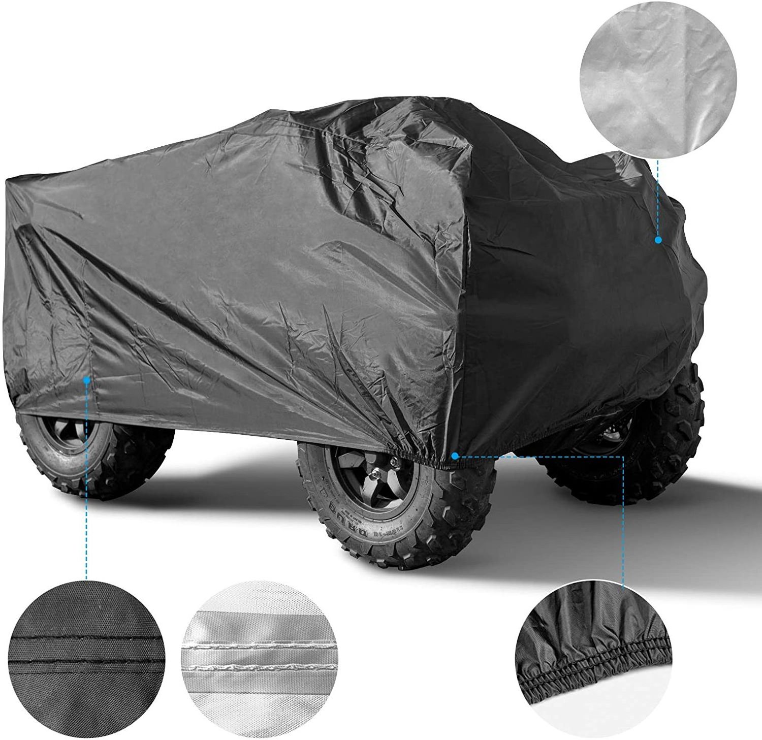 ATV Cover Oxford Cloth For Polaris Sportsman Yamaha Kawasaki Suzuki Honda Wheel Car Black