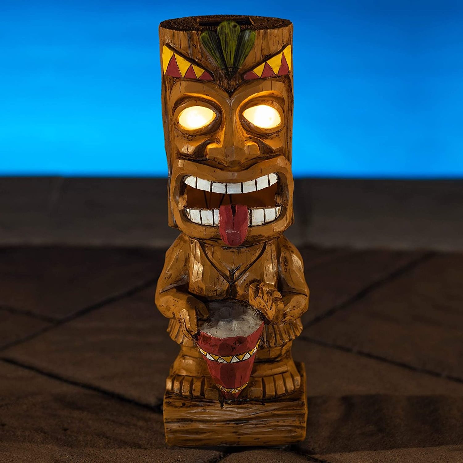 LED Garden Light Hand painted Decorative Resin Torch tiki decor