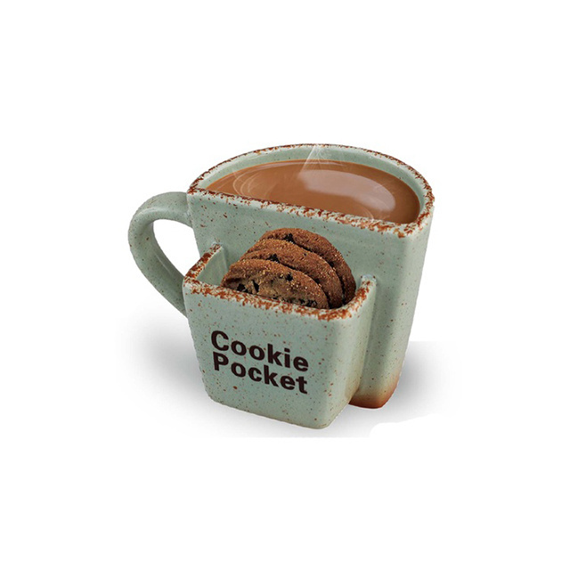 ceramic cookie  pocket holder mug