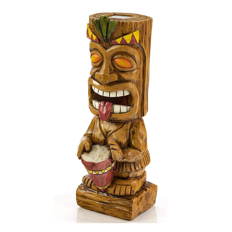 LED Garden Light Hand painted Decorative Resin Torch tiki decor