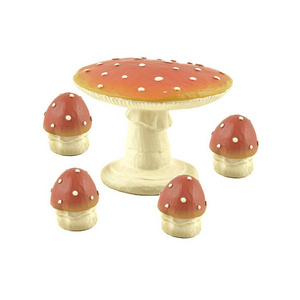 Fairy Garden Resin Mushroom Table And Two Chair