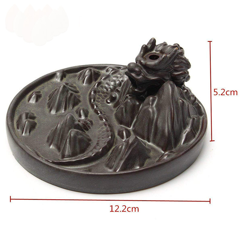 dragon ceramic incense burner waterfall backflow incense holder for Yoga room home decoration and gifts