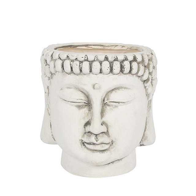 Vintage Resin Buddha Head Planter For Succulent