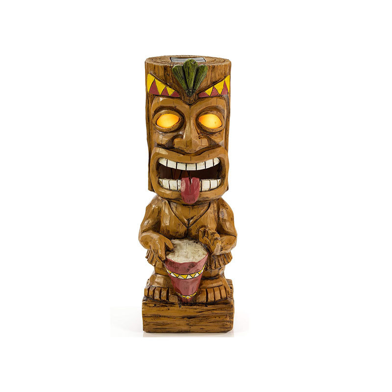 LED Garden Light Hand painted Decorative Resin Torch tiki decor