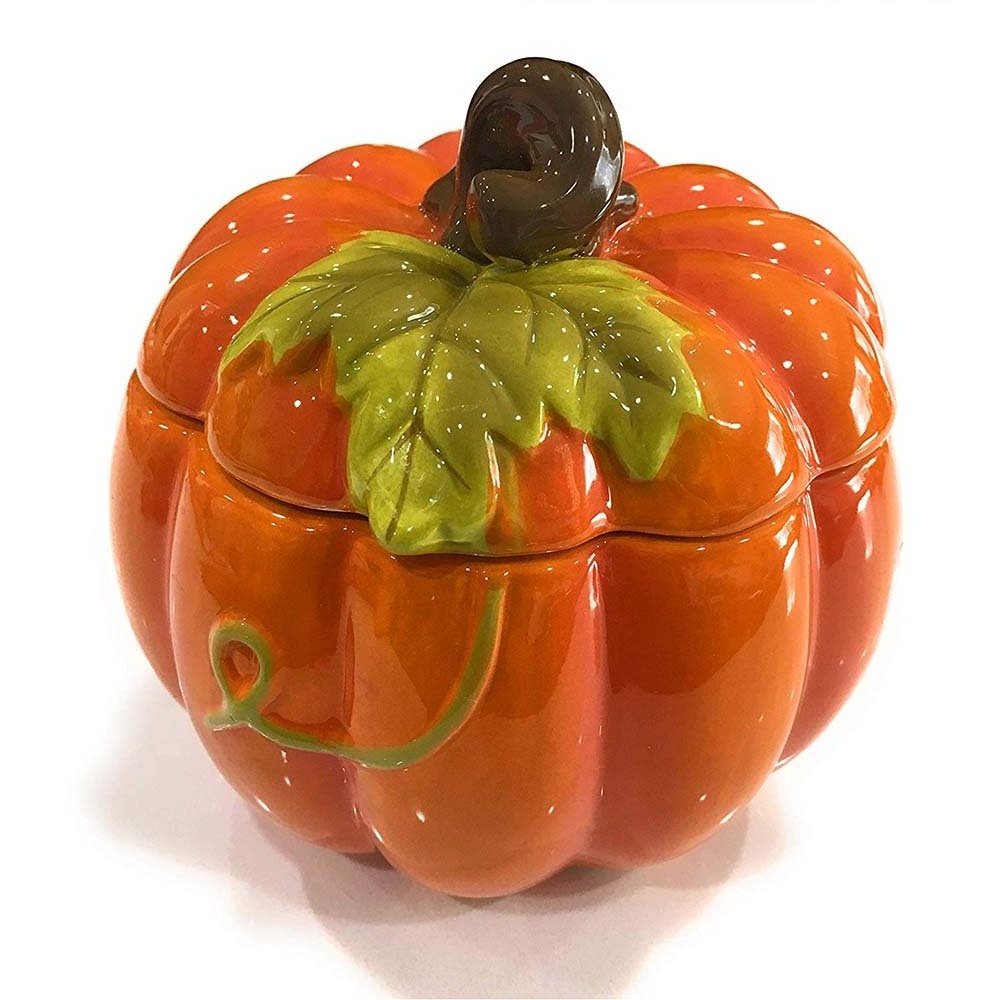 Ceramic Fall  Pumpkin Cookie Jar