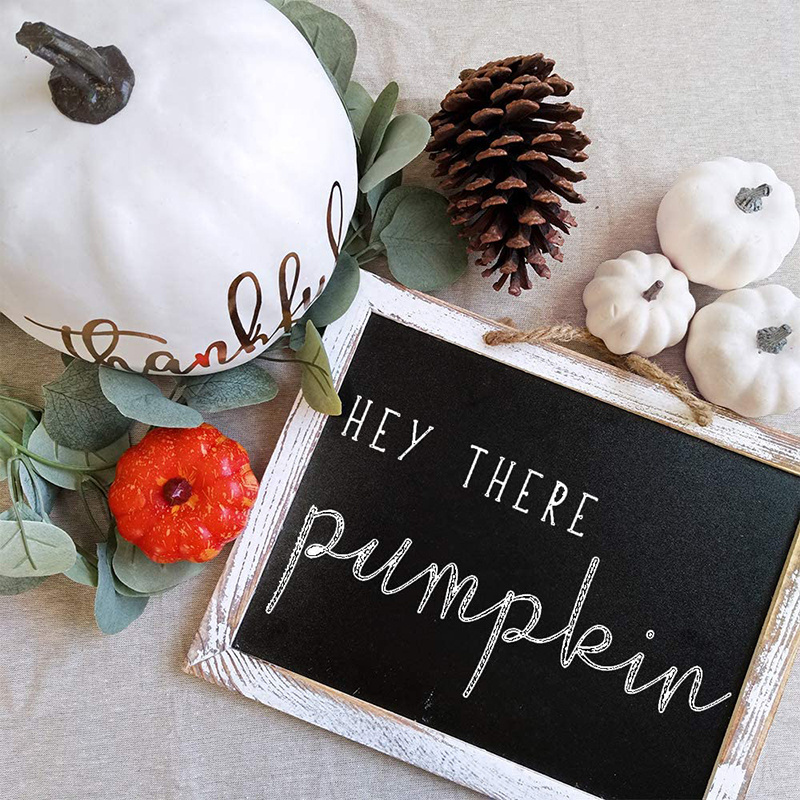 Resin Large White Pumpkin Gold Lettering Cream Craft Thanksgiving Decor Fall  Pumpkin Decor