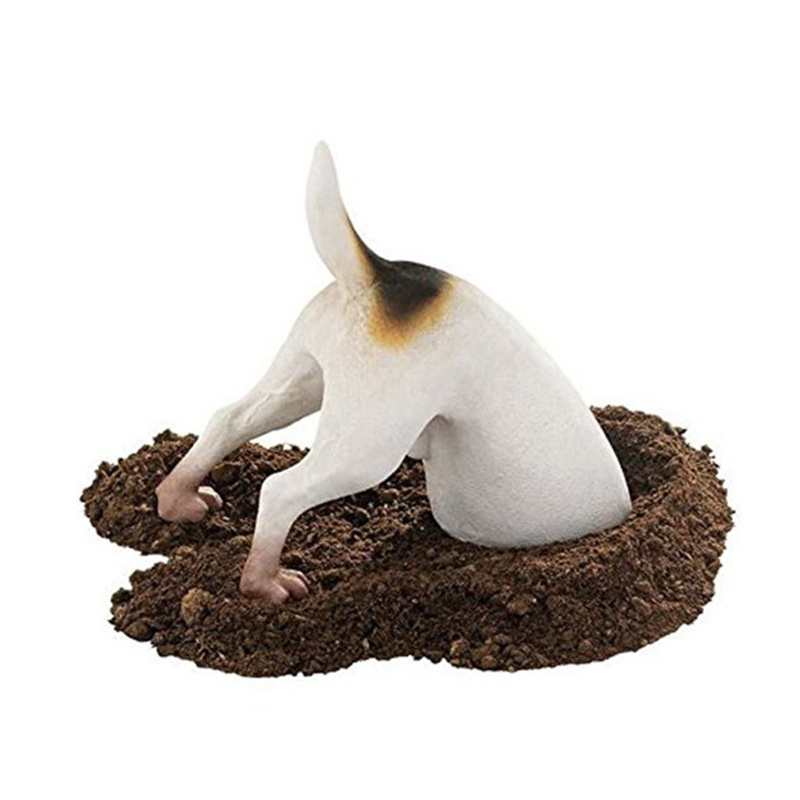 Hot Sale Resin Terrier Digging Pet Dog Statue for Garden Decoration