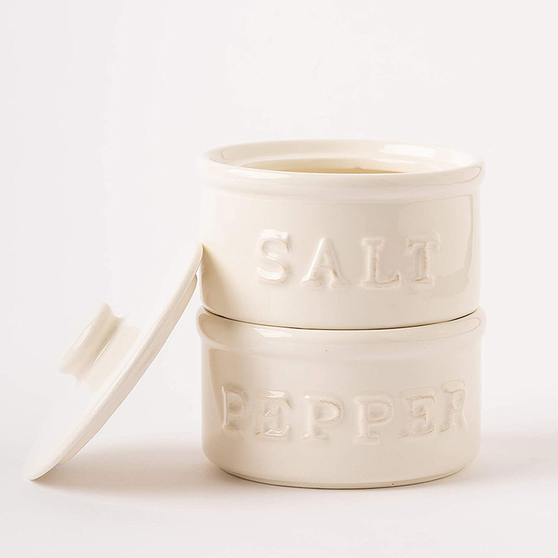 Stoneware Ceramic Cellar Salt and Pepper Holder