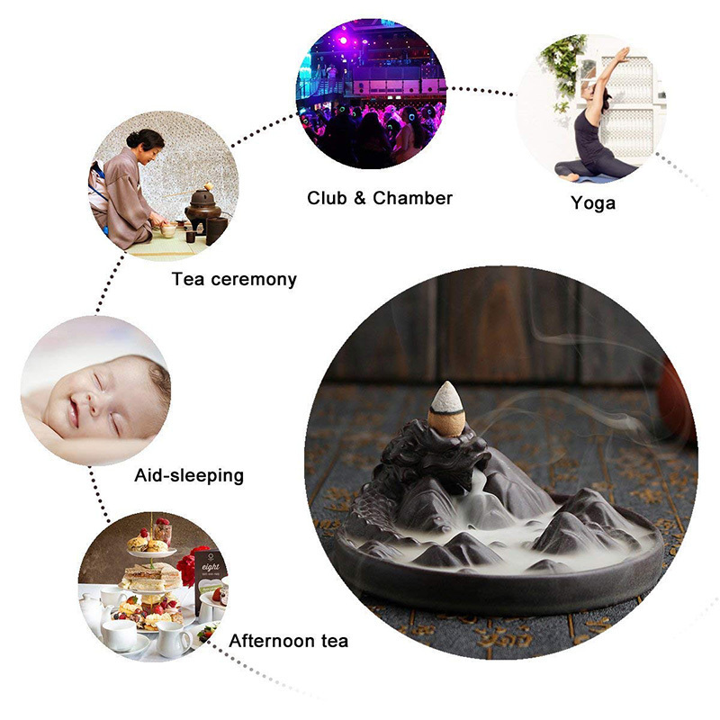 dragon ceramic incense burner waterfall backflow incense holder for Yoga room home decoration and gifts