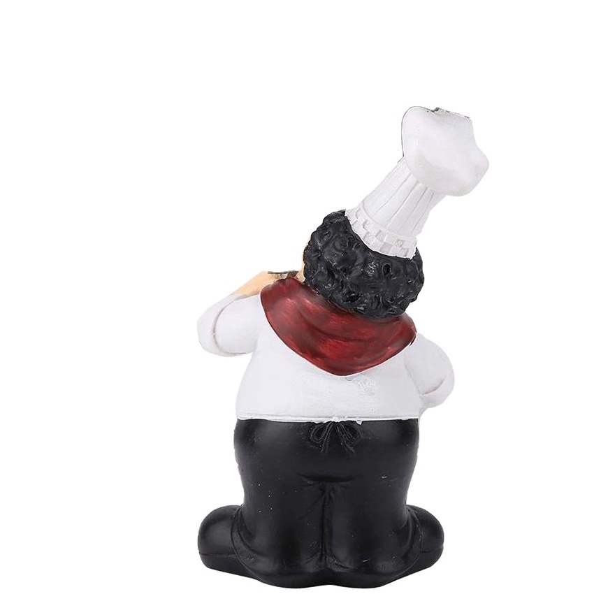 Resin Italian Fat Chef Restaurant Figurines Mini Statue Welcome Board Ornaments for Table Decoration