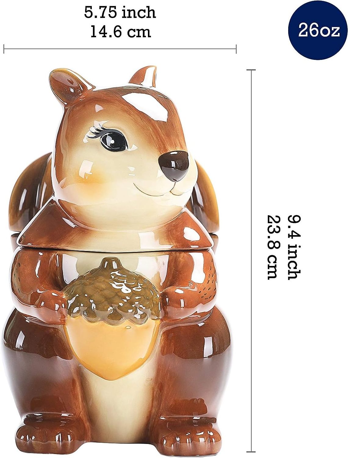 Cute Animal Ceramic Container tall canister Squirrel Air Tight Cookie Jar for homes Decor Kitchen Collector