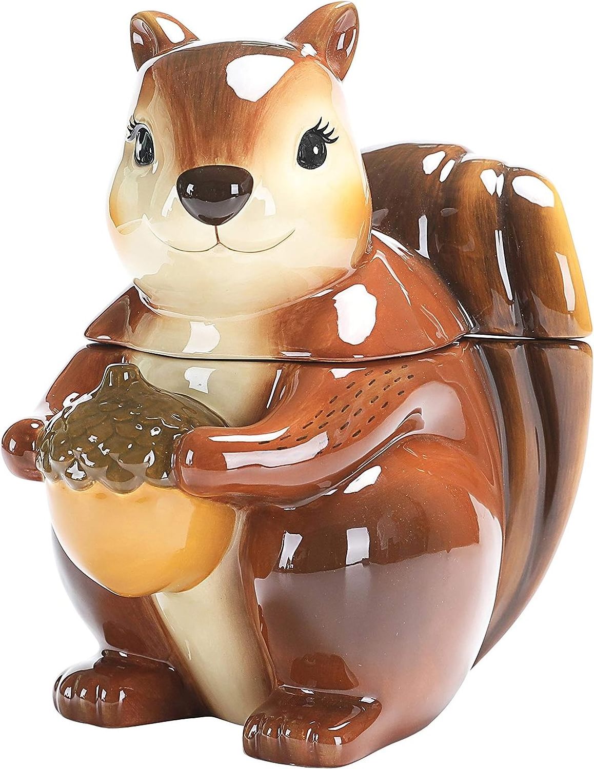 Cute Animal Ceramic Container tall canister Squirrel Air Tight Cookie Jar for homes Decor Kitchen Collector