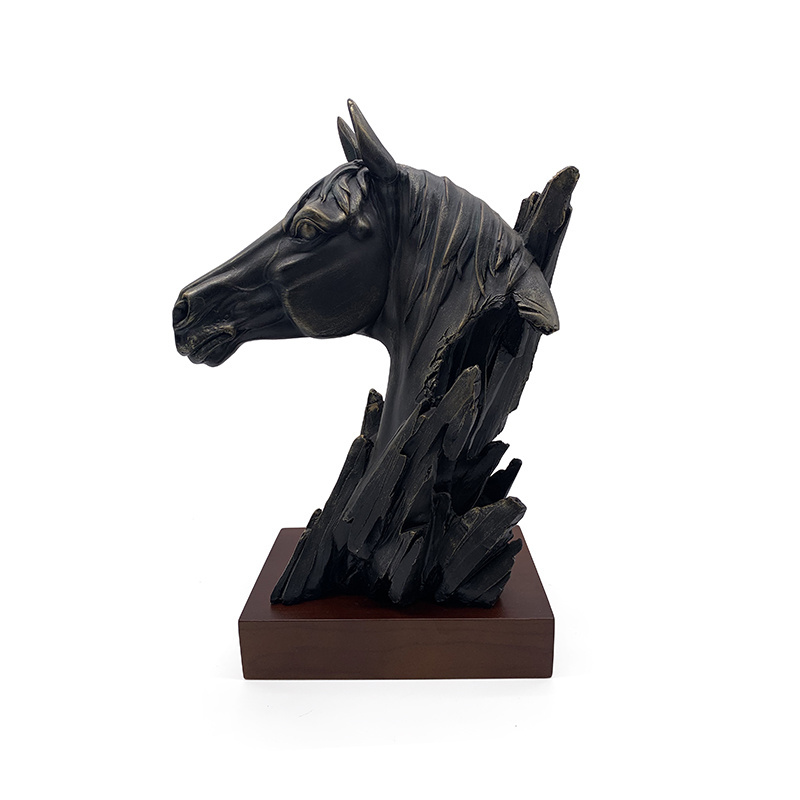 Custom Animal Polyresin Figurine Resin Horse Head Statue For Home Office Decor Gifts